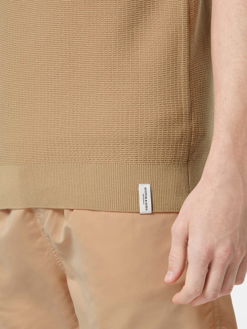 Contrast Collar Knit Polo