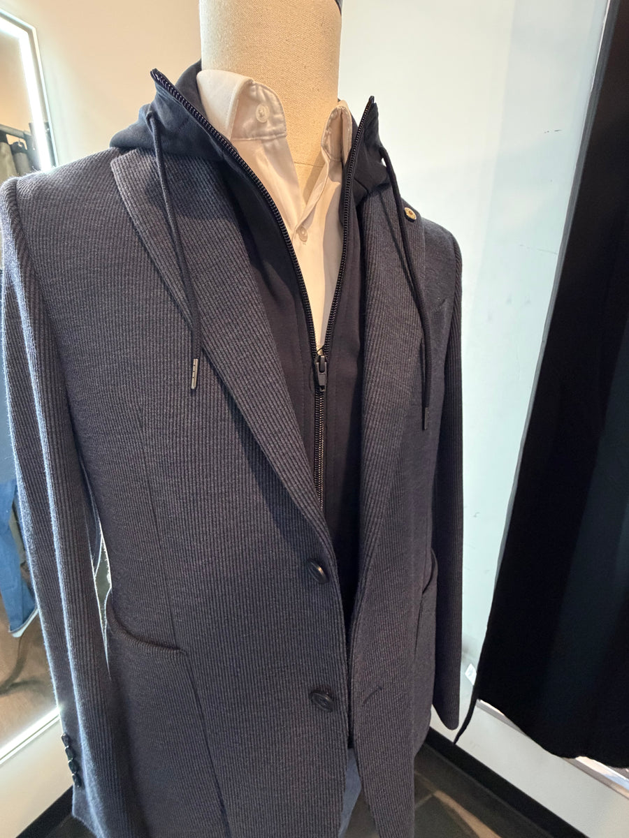 Navyshell Hoodie Blazer