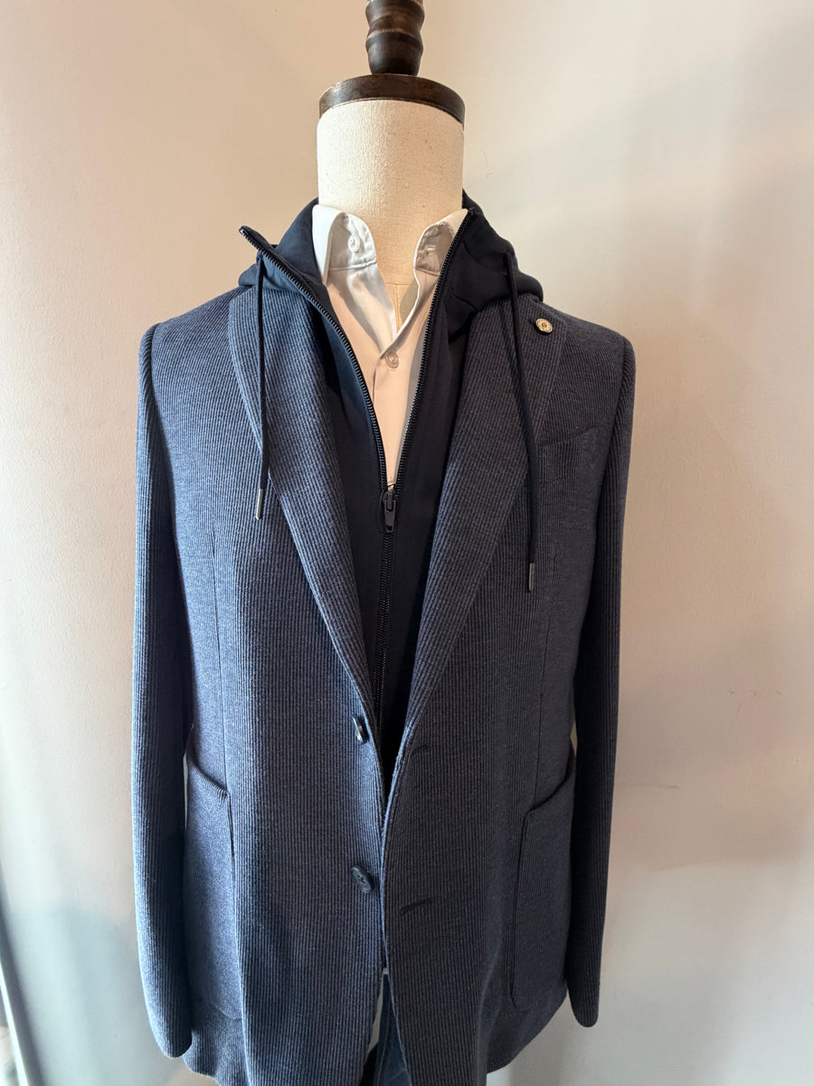 Navyshell Hoodie Blazer