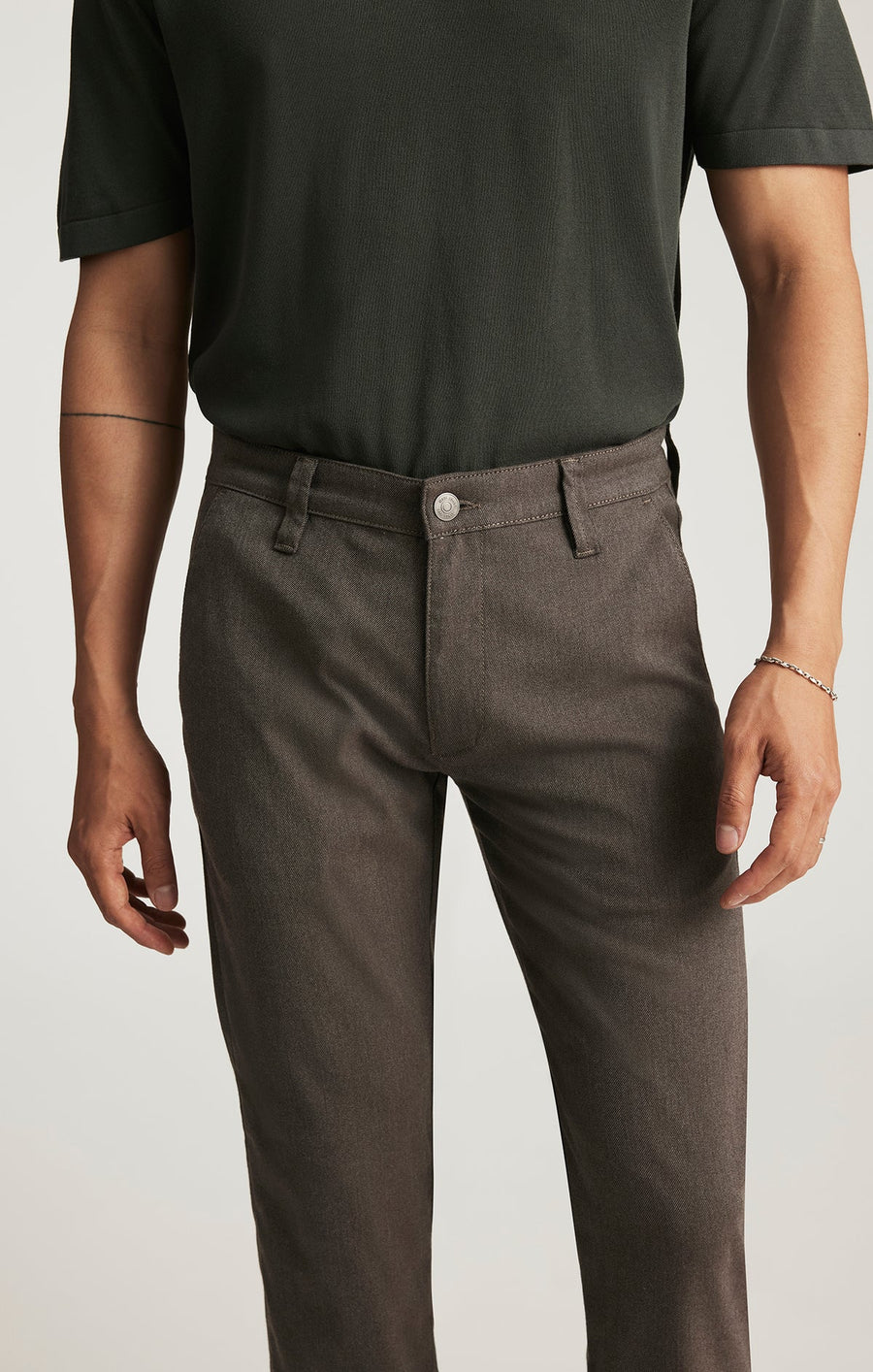 Brown Feather Tweed Pant