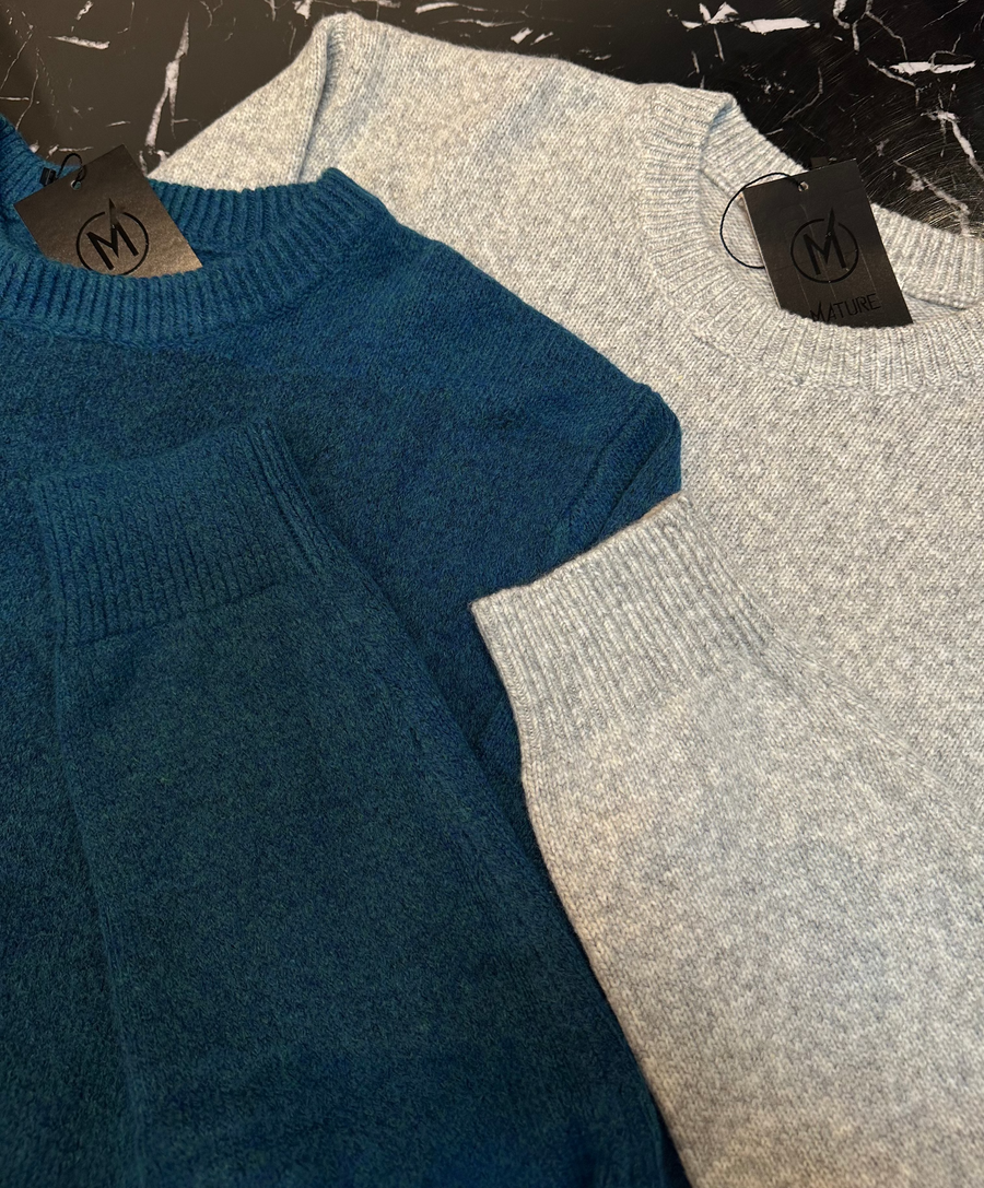 Grey Round Knit