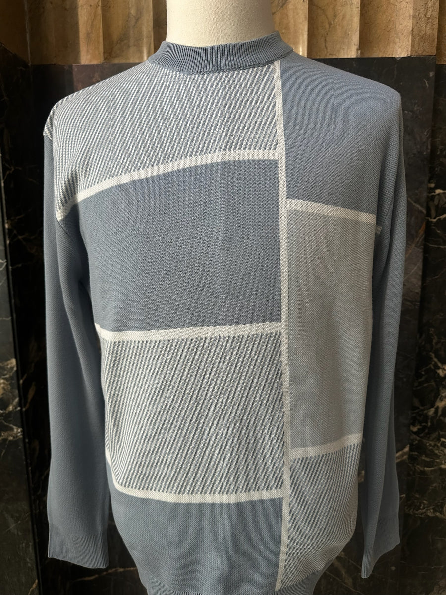 Multi Block Knit - Greyish Blue