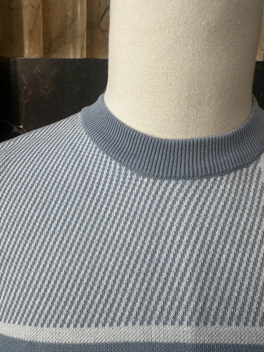 Multi Block Knit - Greyish Blue
