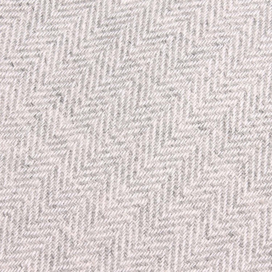 Light Grey Herringbone Linen Pkt Sq