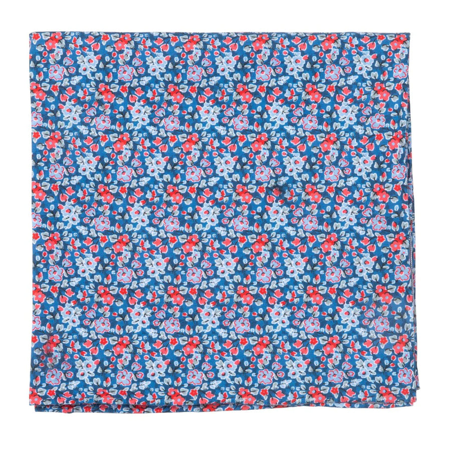 Freesia Floral Navy Pocket Square