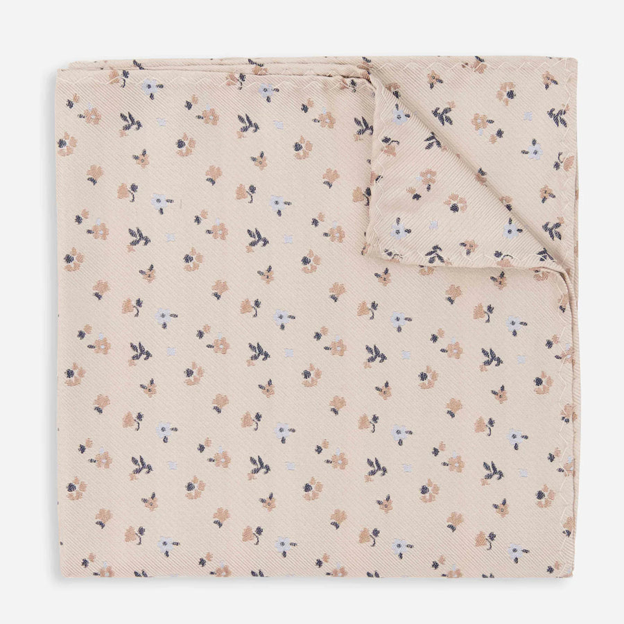 Falling Florals Champagne Pocket Square