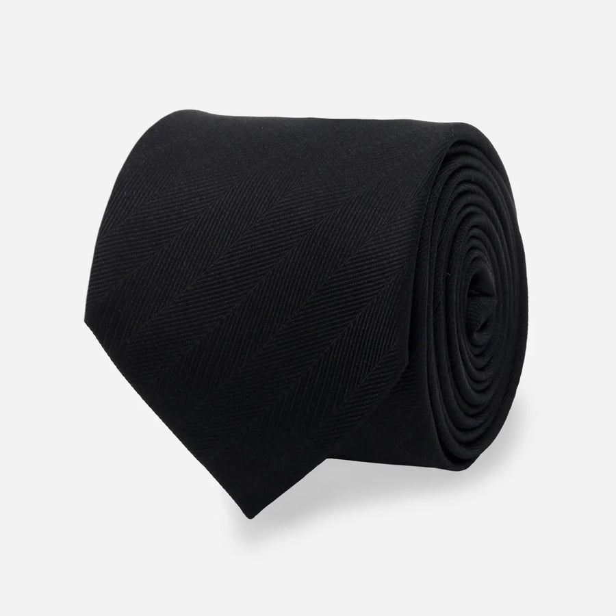 Herringbone Black Tie