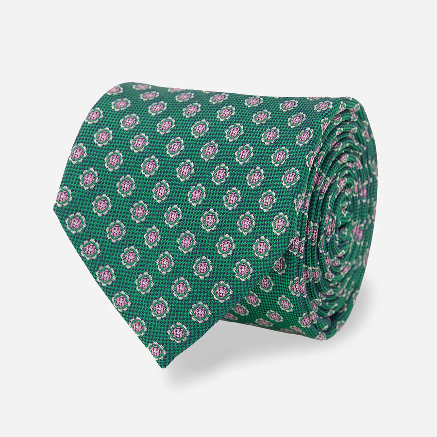 Medallion Cruise Emerald Green Tie
