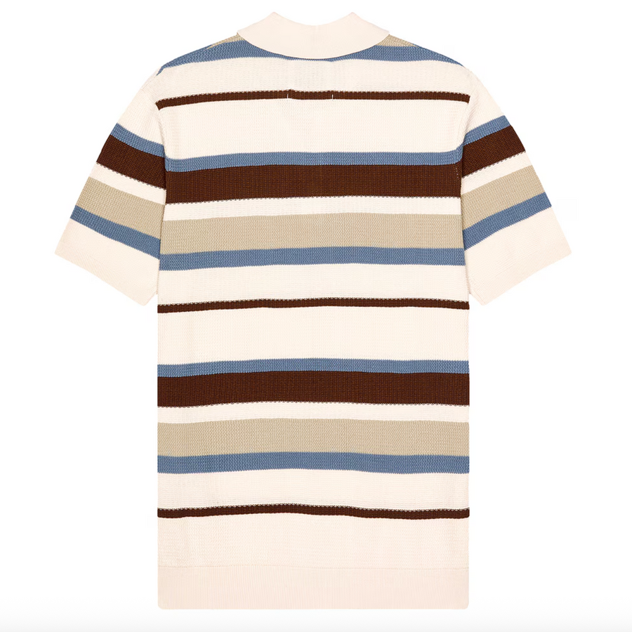 Neutral Stripe Knit Polo