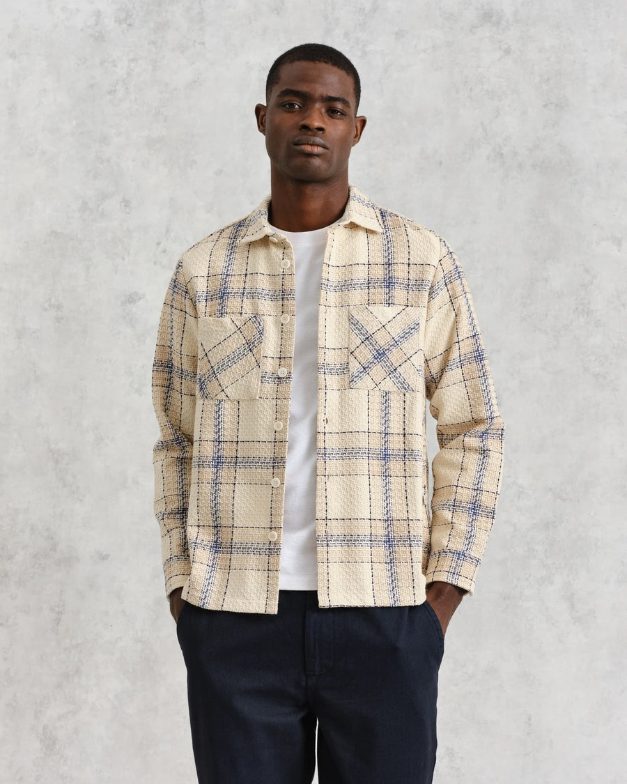 Whiting Overshirt Ecru/Blue Earl Check