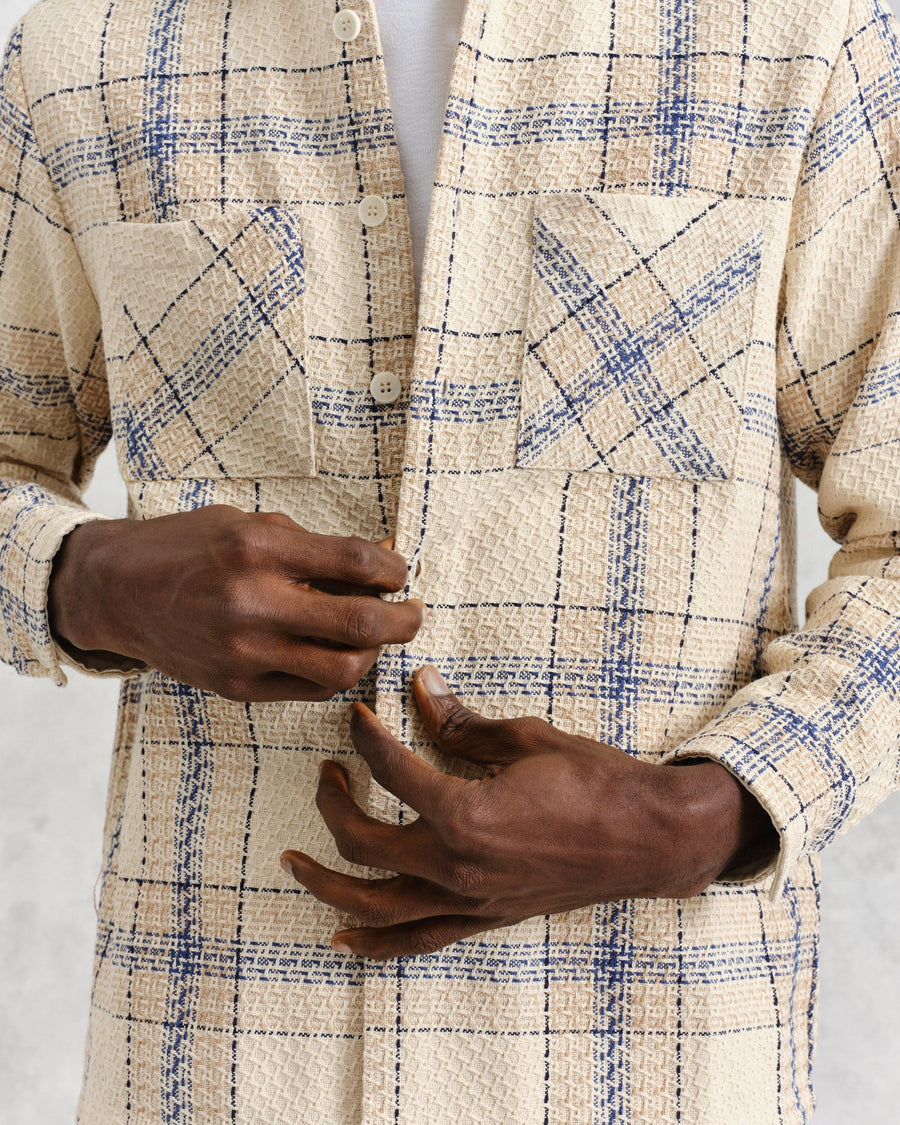 Whiting Overshirt Ecru/Blue Earl Check