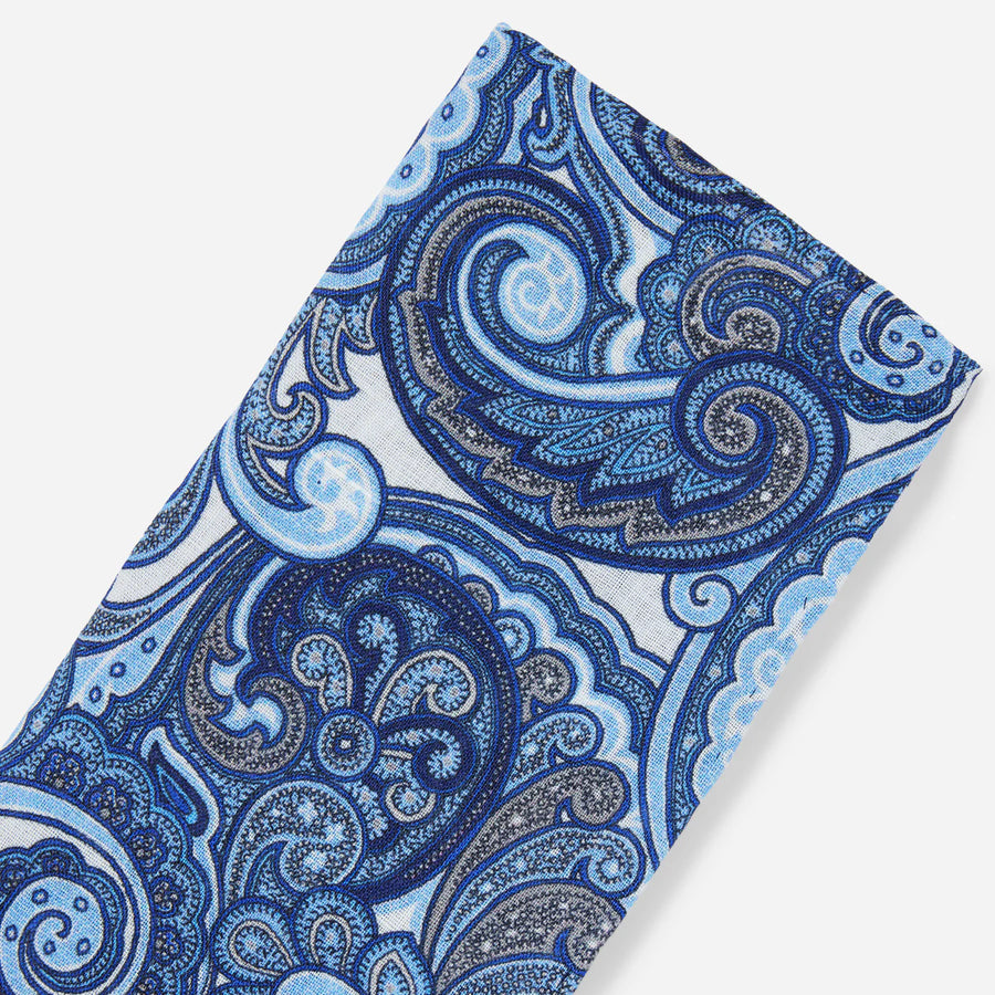 Bali Paisley Blue Pocket Square