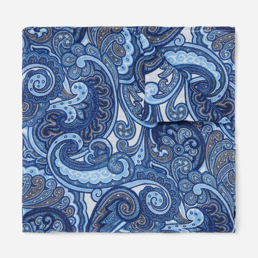 Bali Paisley Blue Pocket Square