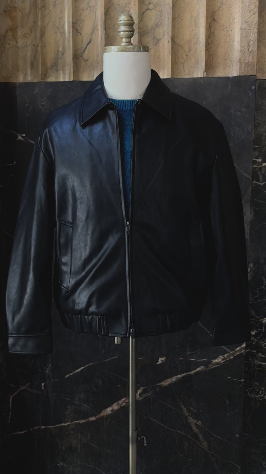 Leather Blouson Jacket
