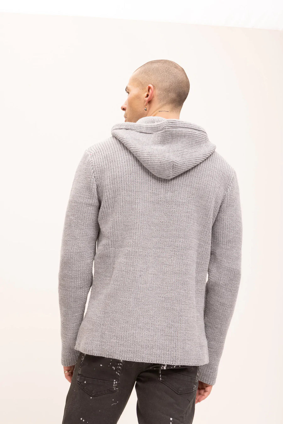Drawstring Waffle Knit Hoodie