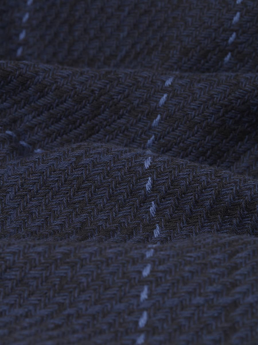 Whiting Overshirt Blue Windowpane Twill