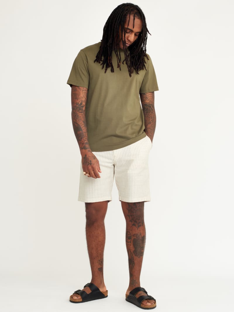 Natural Stripe Linen Shorts