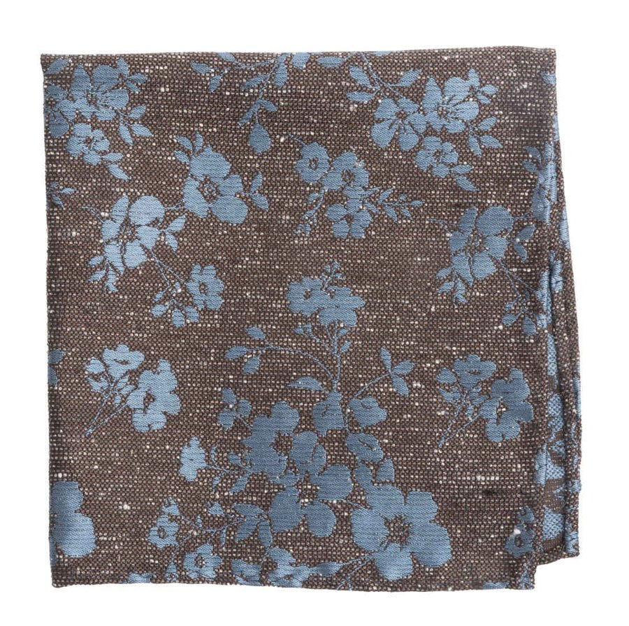 Onyx Floral Pkt Sq - Brown