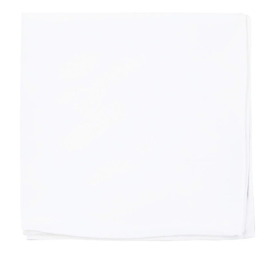 Solid White Cotton Pocket Square
