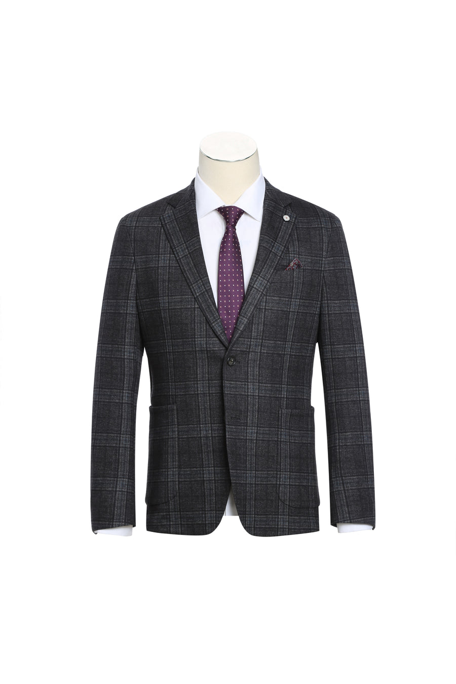 Dark Grey Windowpane Blazer