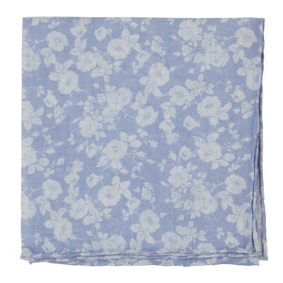 Linen Buds Pkt Sq - Light Blue