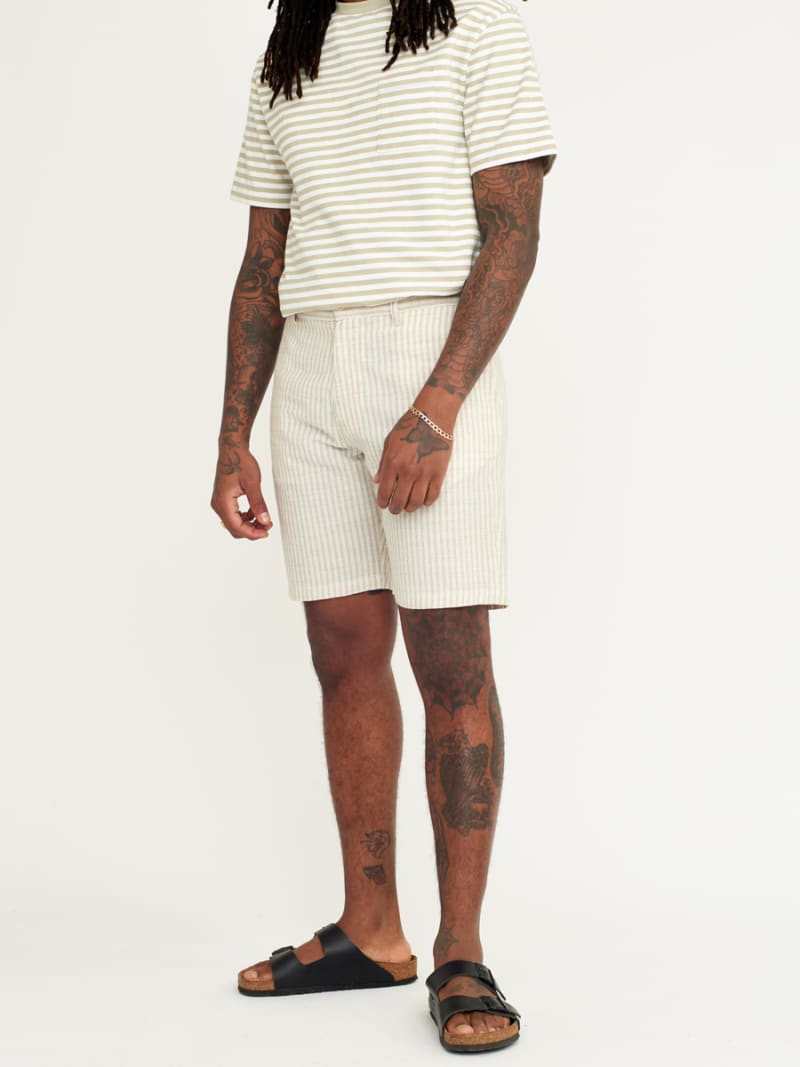 Natural Stripe Linen Shorts