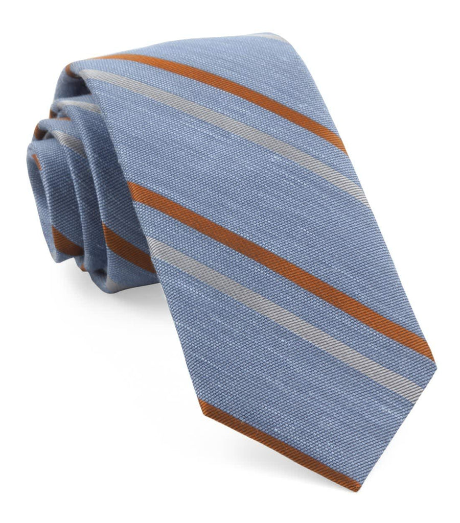 Dual Stripe Tie- Light Blue